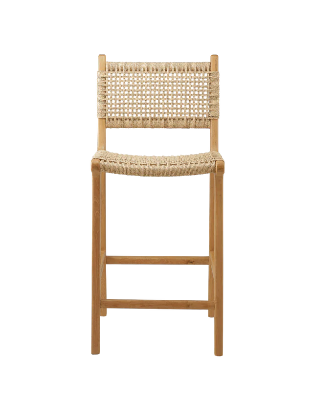 Outdoor Kitchen Counter Height Barstool Teak Patio Furniture Weatherproof Stools 