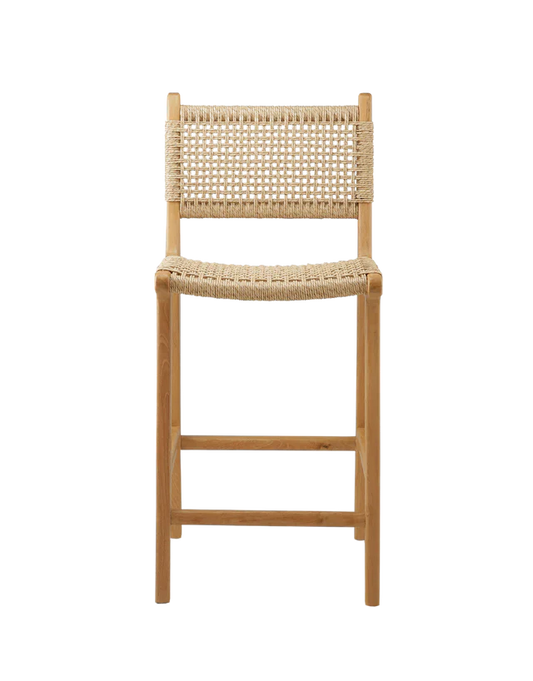 Outdoor Kitchen Counter Height Barstool Teak Patio Furniture Weatherproof Stools 