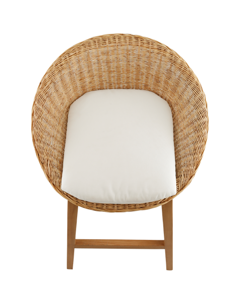 Horizon Scalloped Woven Rattan Counter Stool