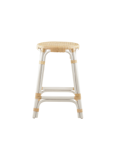 Sumatra Rattan Counter Stool in White