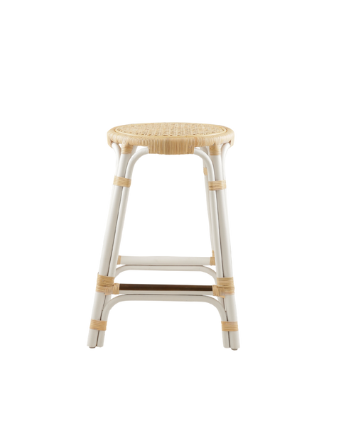 Sumatra Rattan Counter Stool in White