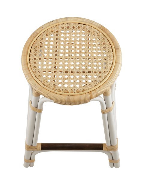 Sumatra Rattan Counter Stool in White