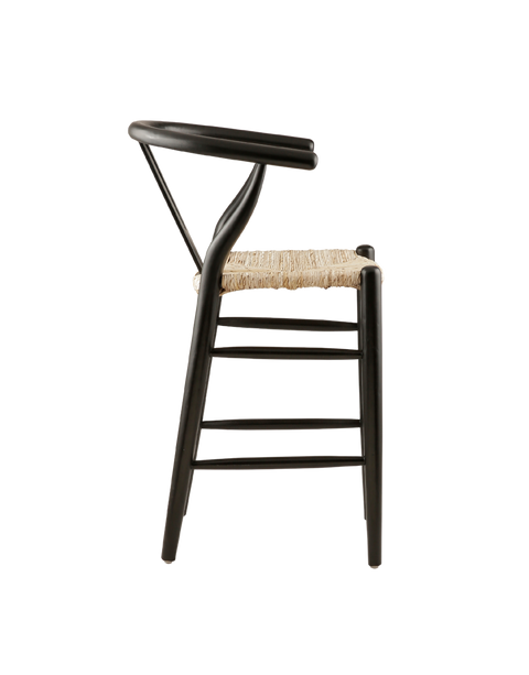 Villa Wishbone Counter Stool In Black