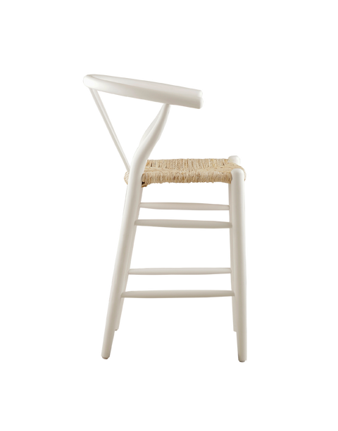 Villa Wishbone Counter Stool in White