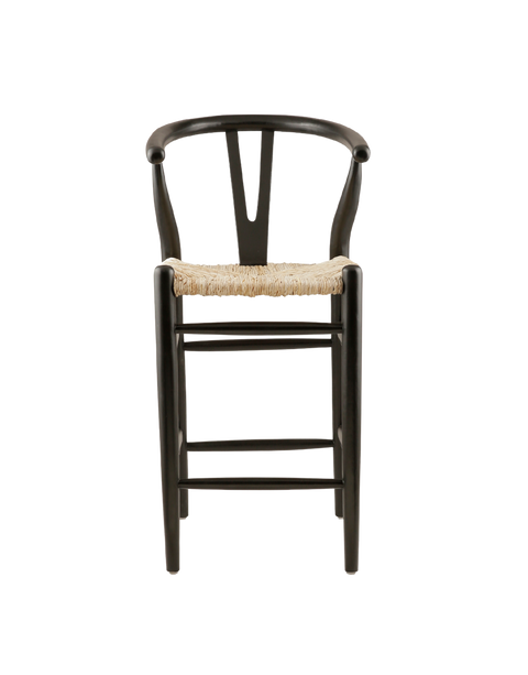 Villa Wishbone Counter Stool In Black