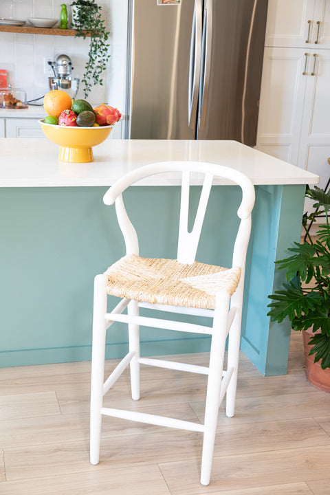 Villa Wishbone Counter Stool in White