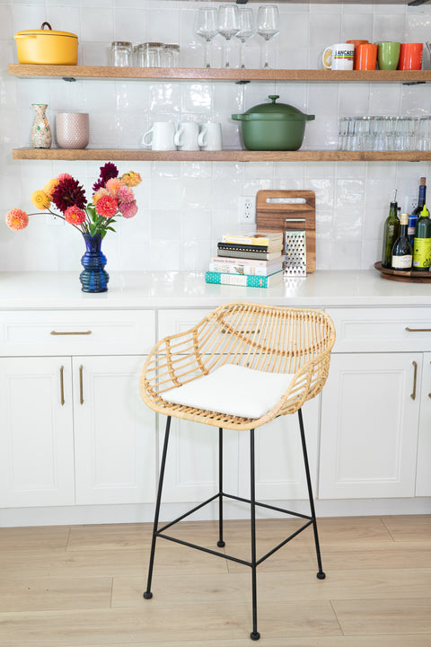 Paddy Sculpted Rattan Counter Stool