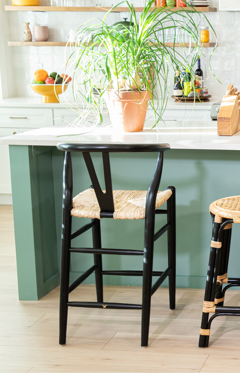 Villa Wishbone Counter Stool In Black